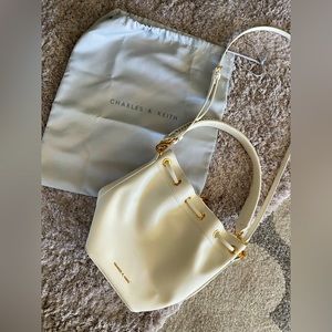 White Charles & Keith Bucket bag